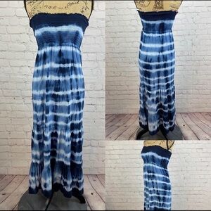 Arie Tie Dye Tiered Strapless Maxi
